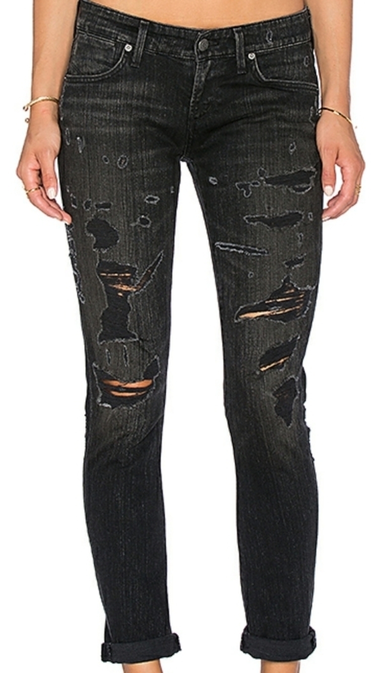AGOLDE Chloe Distressed Skinny Jean Black